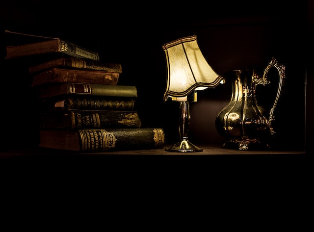 Reading Lamp and Books